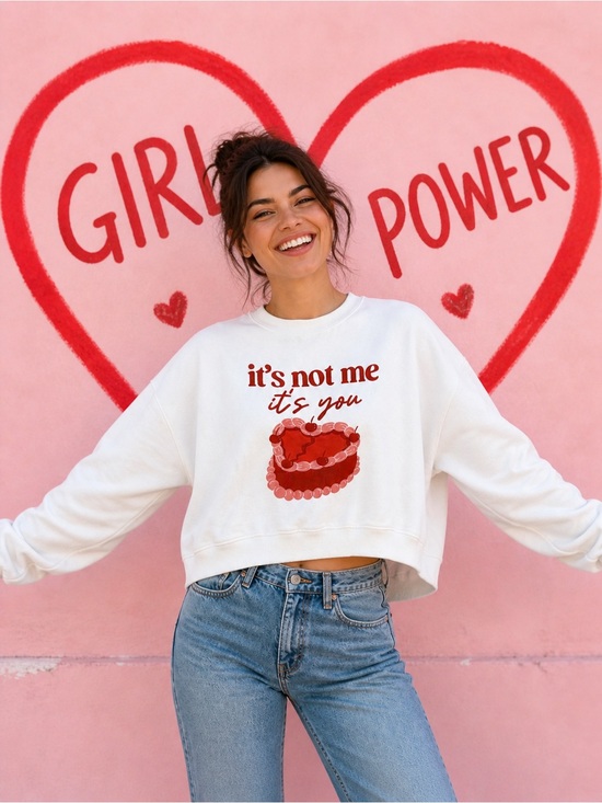 Tops - 💔 “It’s Not Me, It’s You” Cropped Graphic Sweatshirt – Girl Power Vibes 💔